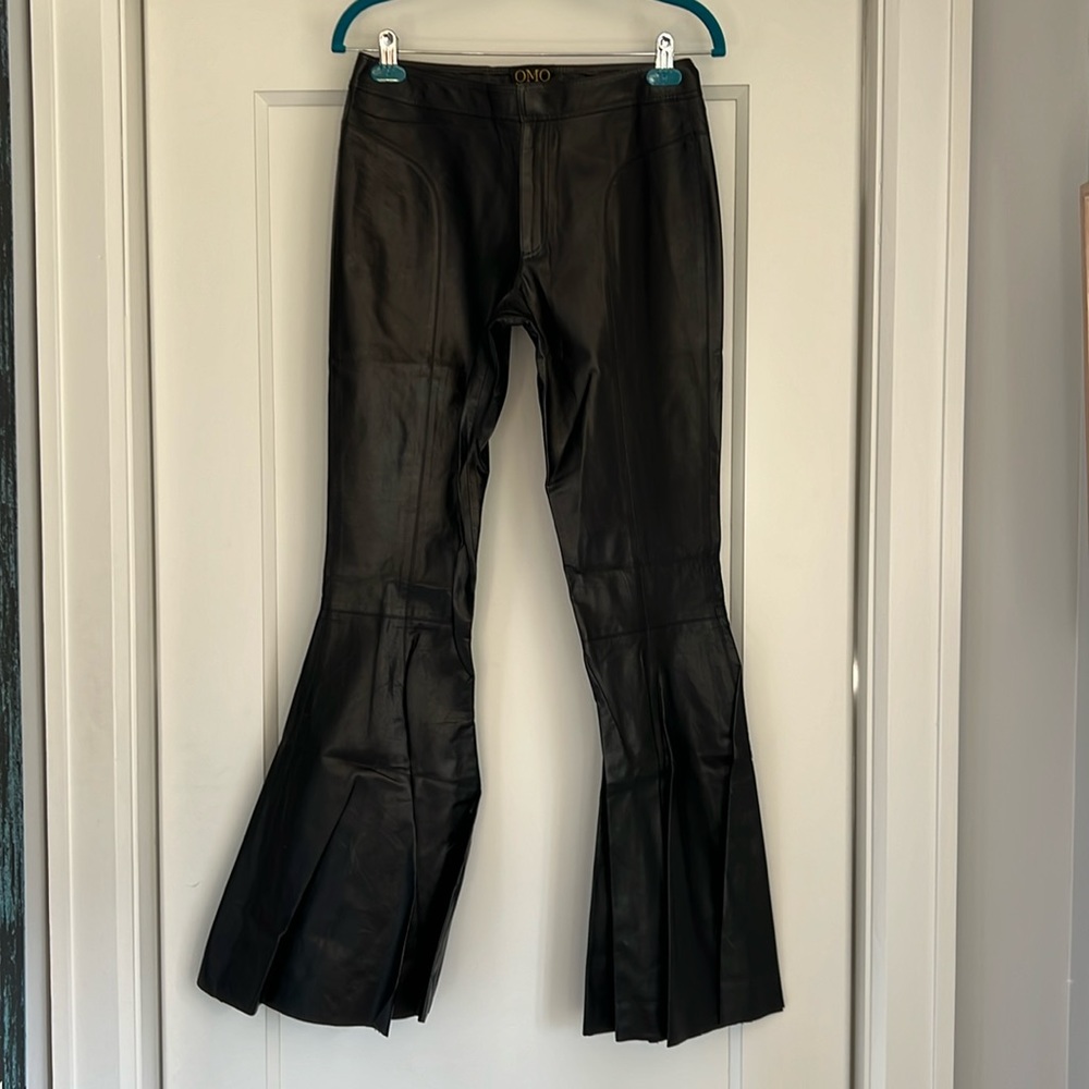 OMO BY NORMAL KAMALI REAL LEATHER PANTS